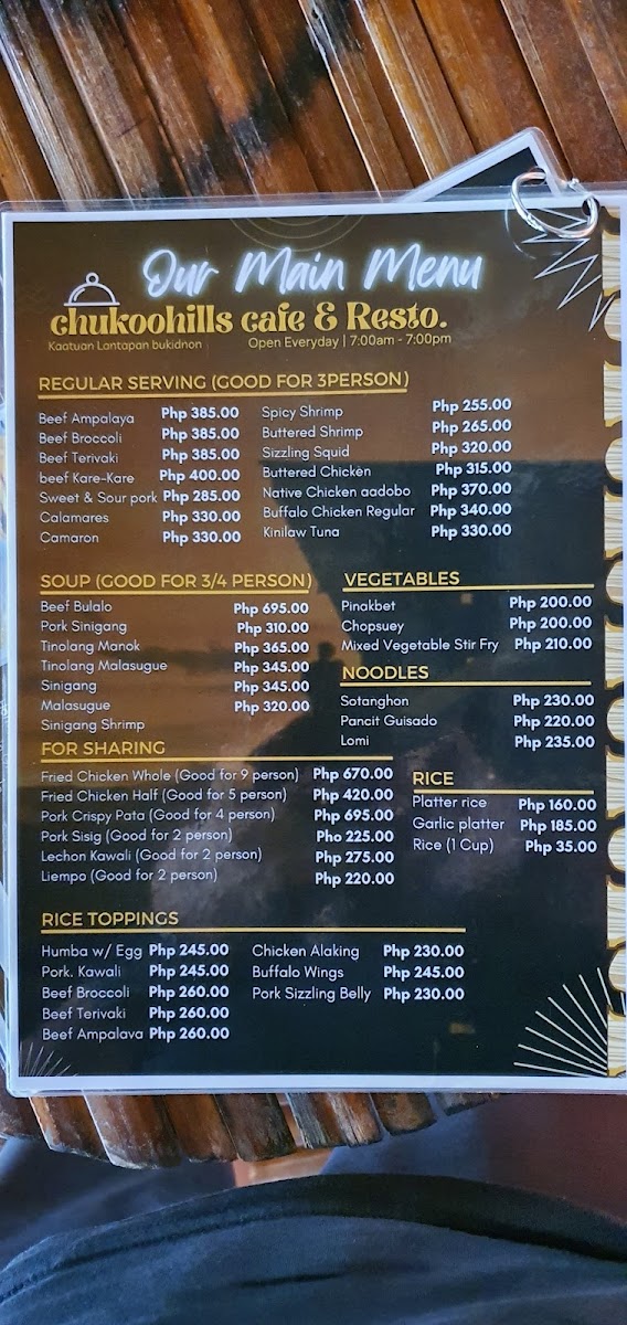 Menu Chukoohills Cafe & Resto-7